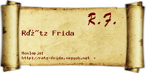 Rátz Frida névjegykártya