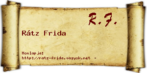 Rátz Frida névjegykártya